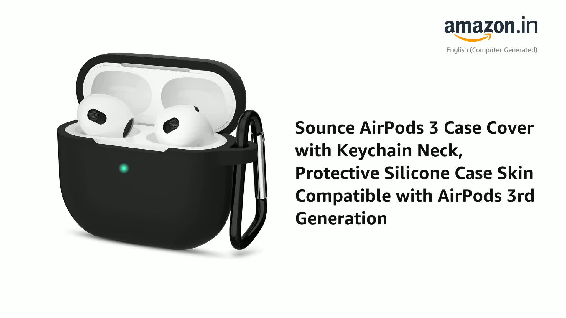 Sounce AirPods 3 Case Cover with Keychain Neck, Protective